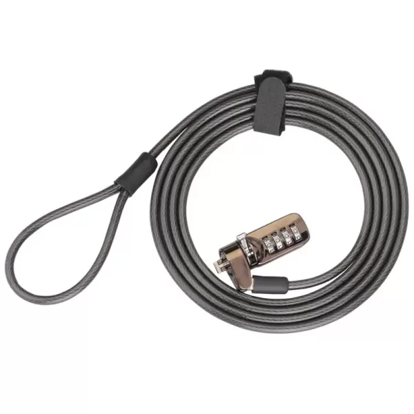 Combination security locking cable for laptop