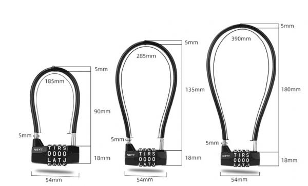 size of steel wire combination lock