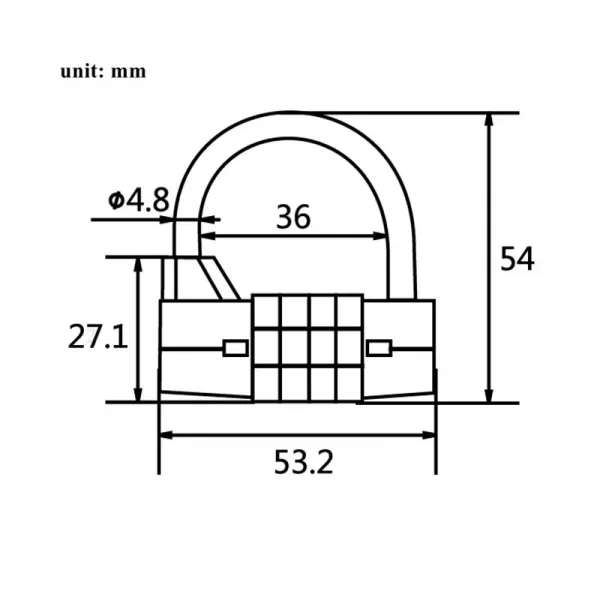 size of zinc alloy combination lock